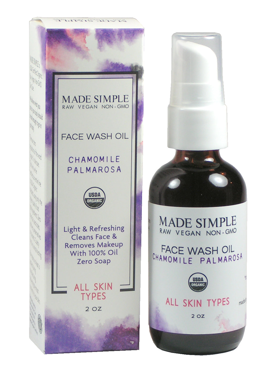 Chamomile Palmarosa Face Wash - Certified Organic, Vegan & Cruelty-free